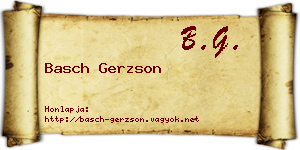 Basch Gerzson névjegykártya